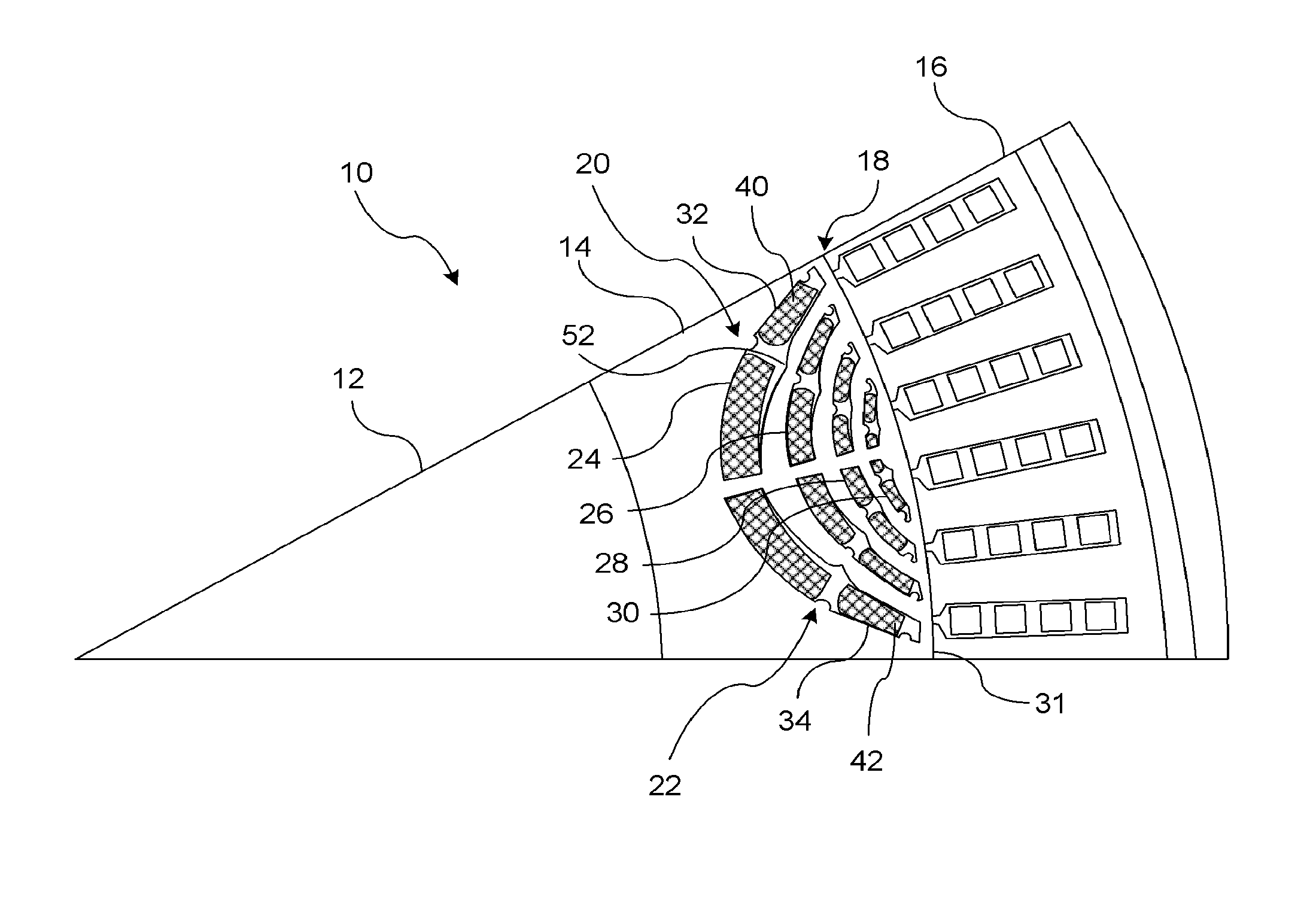 Magnetic barrier for minimizing demagnetization in bi-permanent magnet synchronous machines