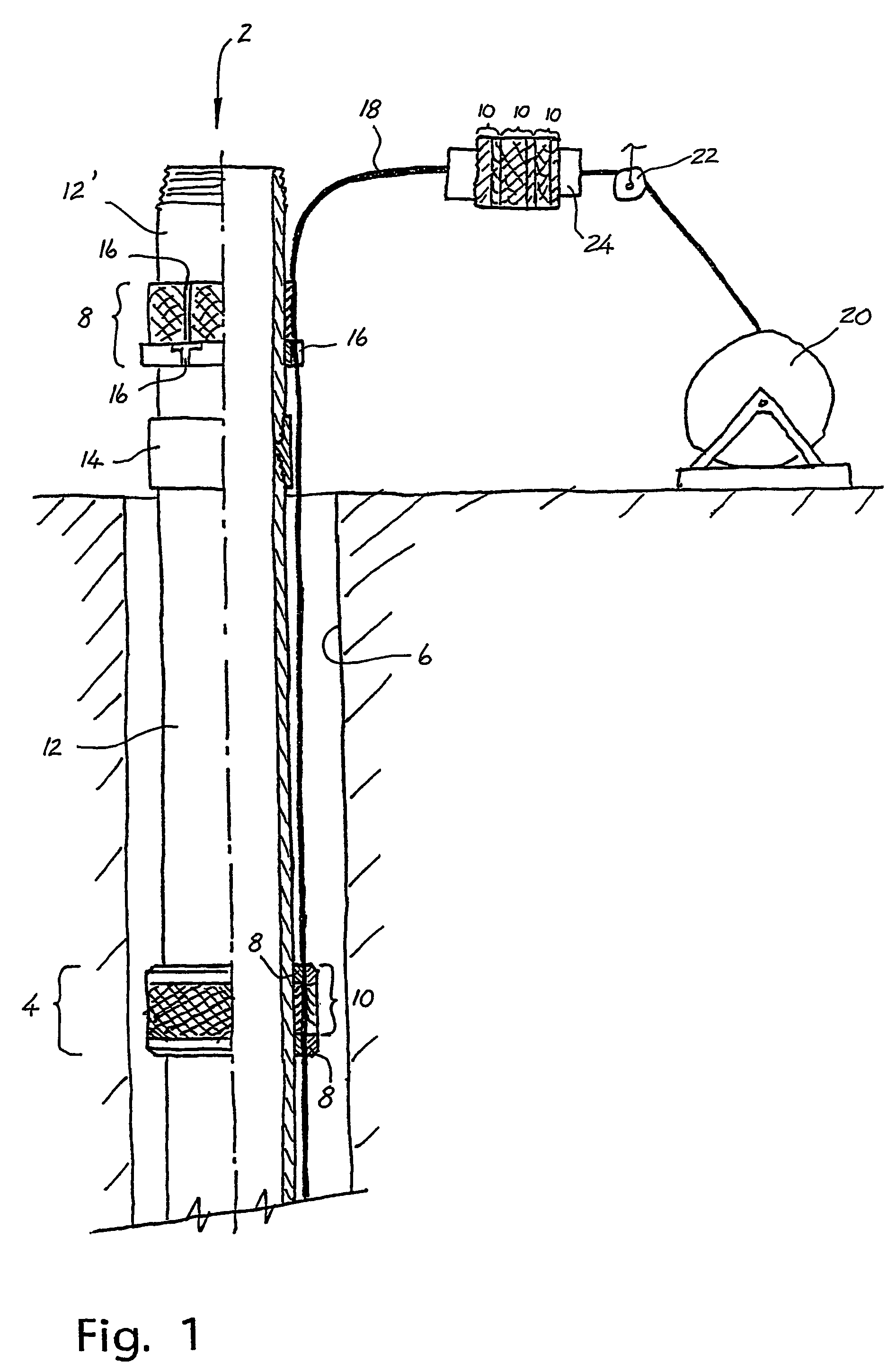 Well packer for a pipe string and a method of leading a line past the well packer