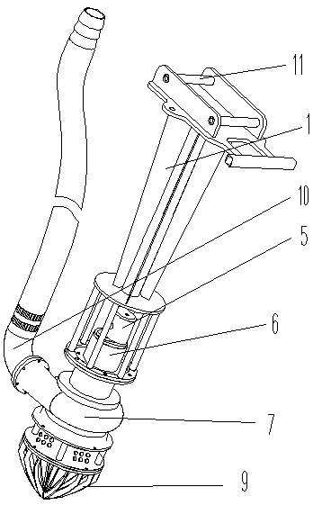 Pollutant discharging and dredging device for excavator