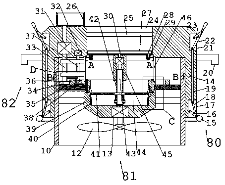 Flue gas treatment system of large chimney for industrial waste gas emission