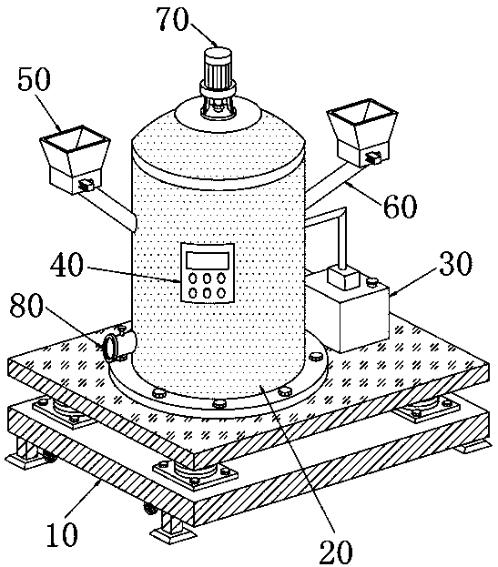 Stirring device for nanometer material production line and using method