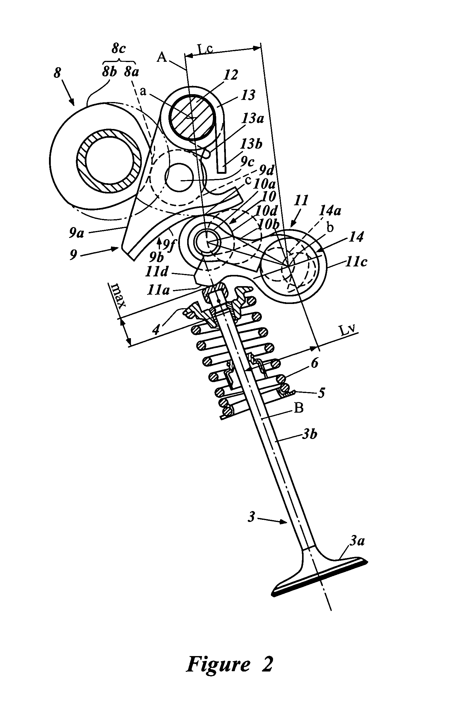 Valve train device for an engine