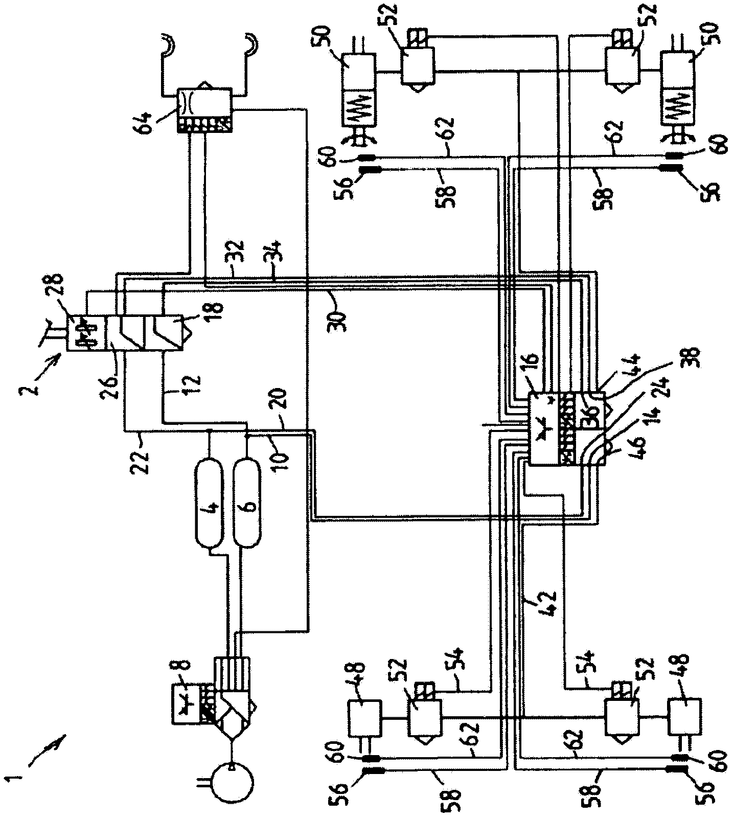 Electro-pneumatic pressure regulation module comprising pressure regulation channels having separate pneumatic circuits