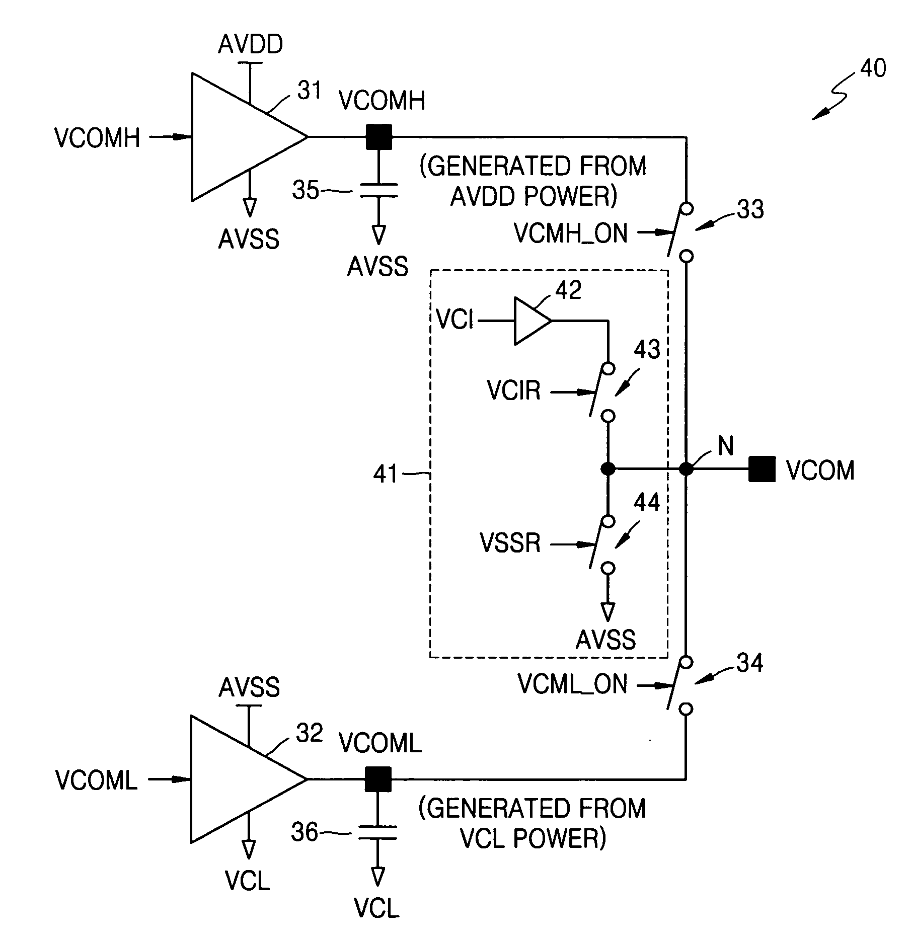 Common Voltage driver circuits and methods providing reduced power consumption for driving flat panel displays