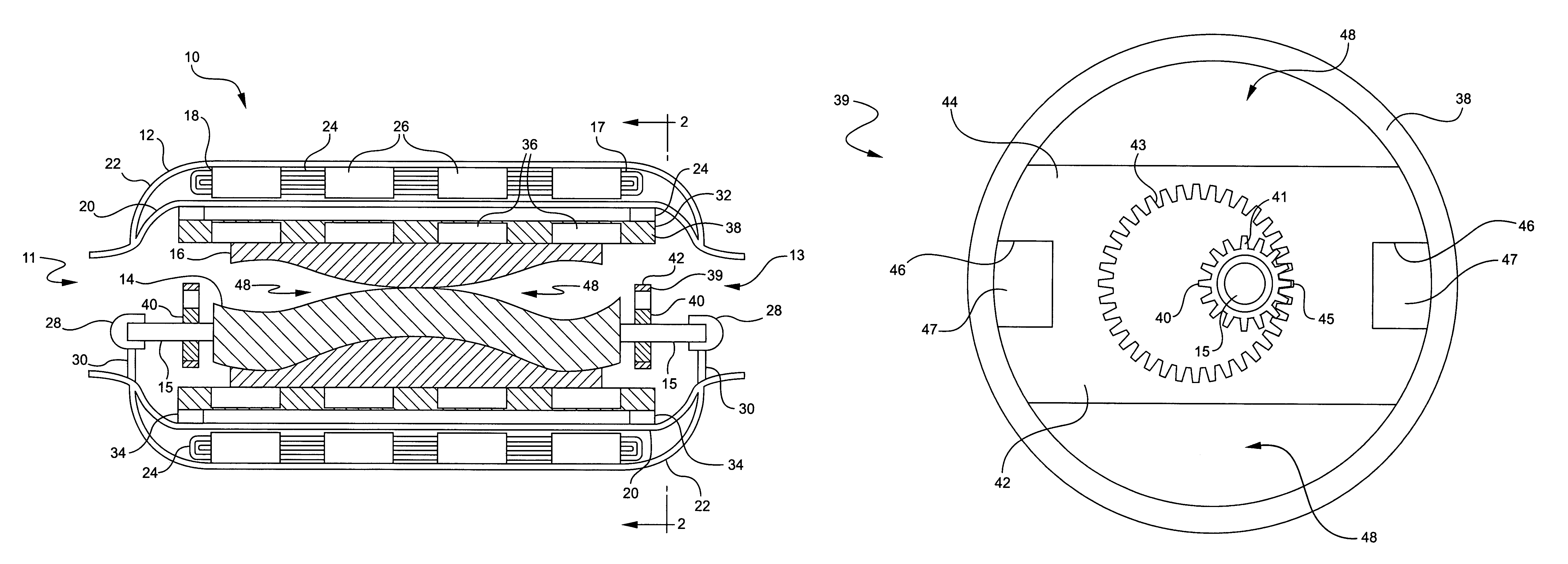 Direct drive linear flow blood pump