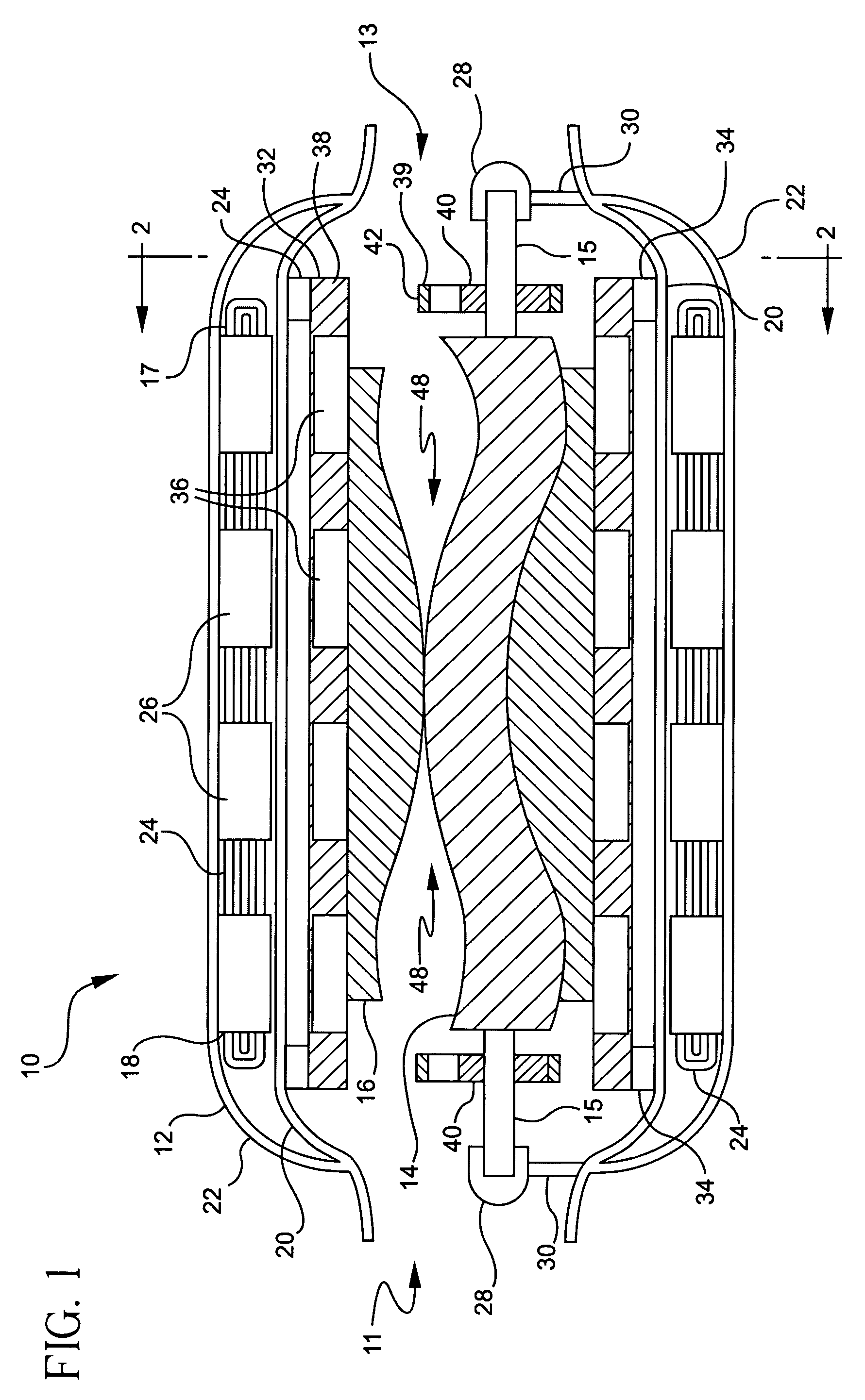 Direct drive linear flow blood pump