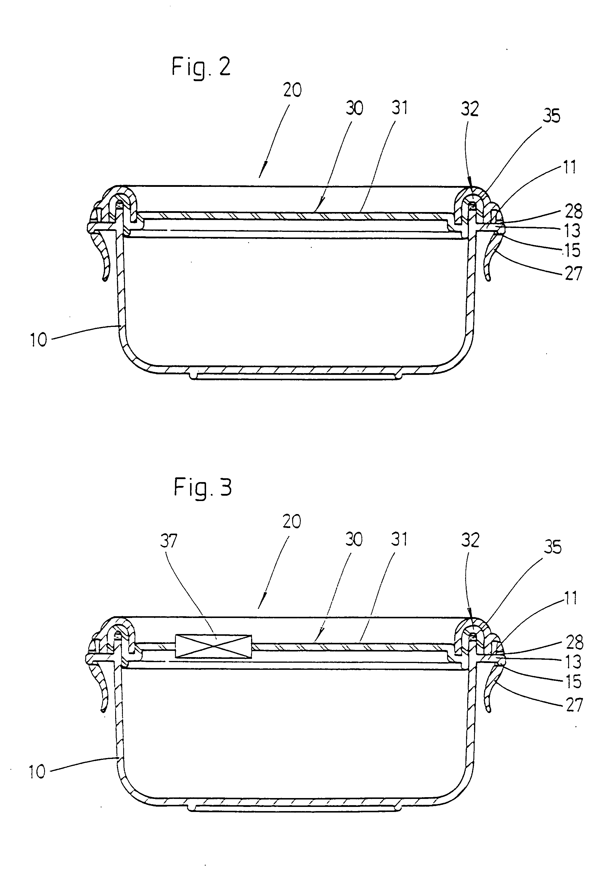 Container with double lids