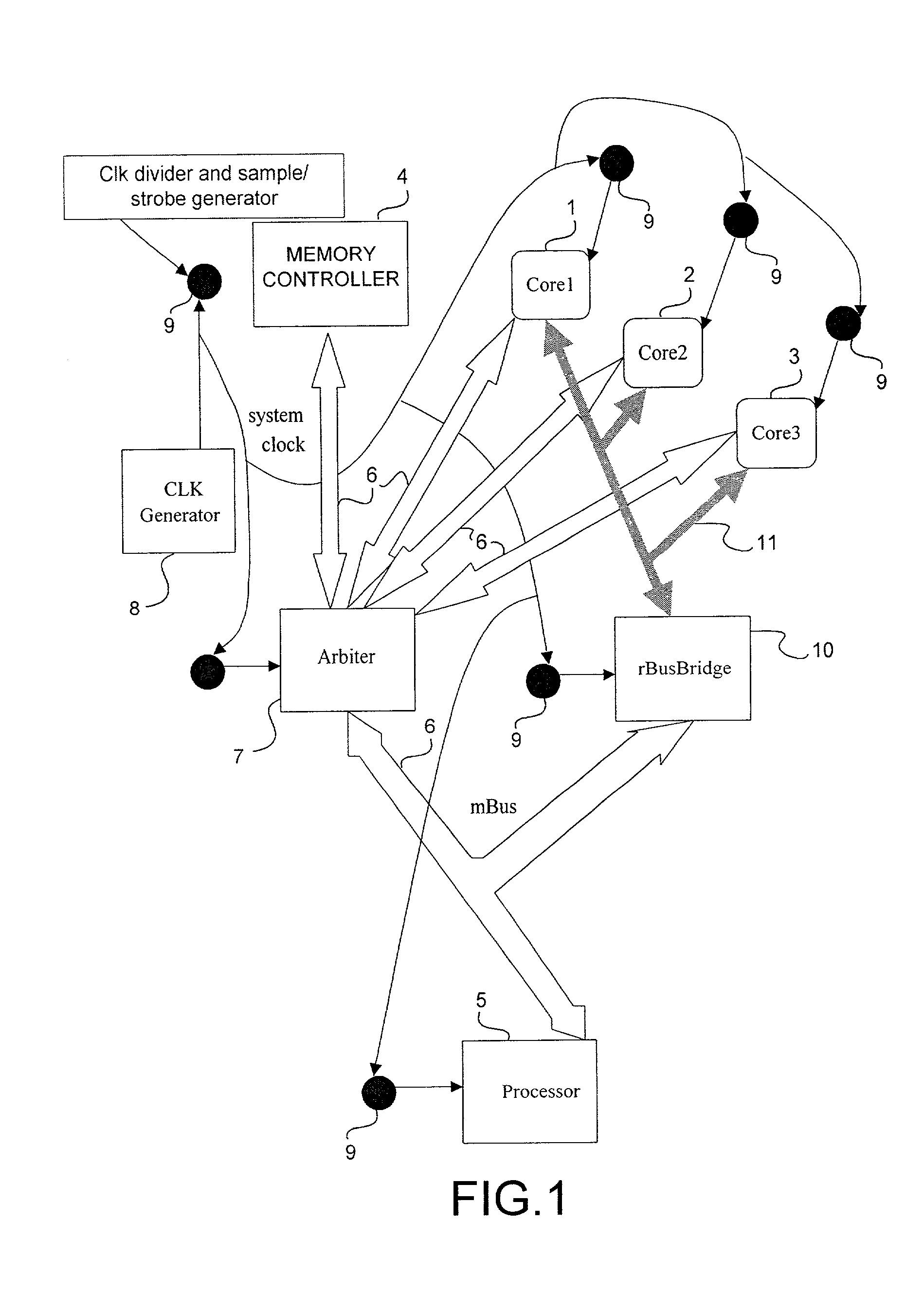 Data bus system including posted reads and writes