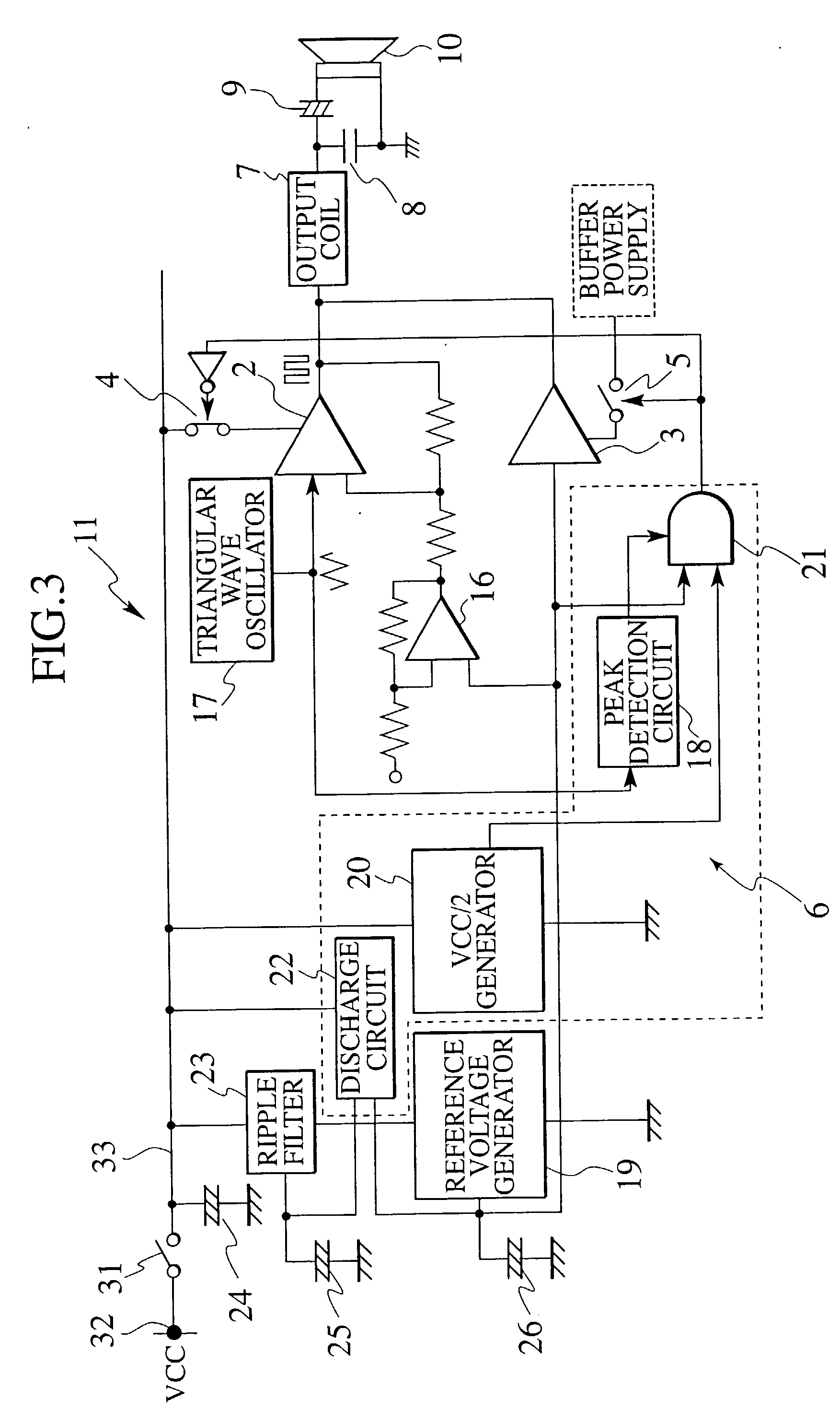 Pop sound reduction circuit and voice output amplification device