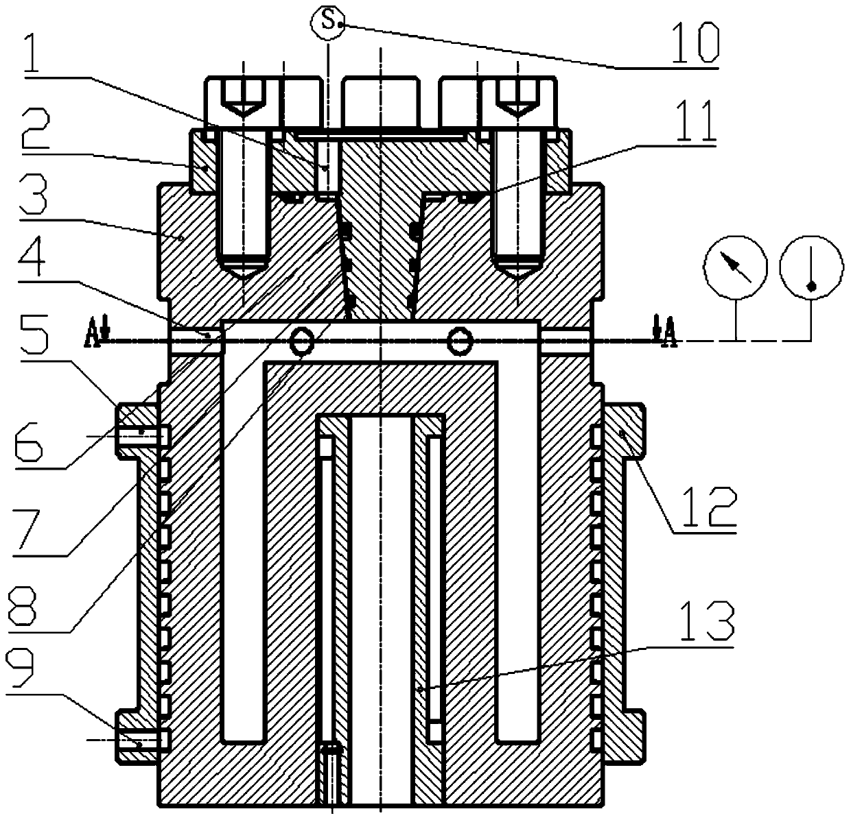 Sealing performance test experiment device under controllable temperature and high pressure gas