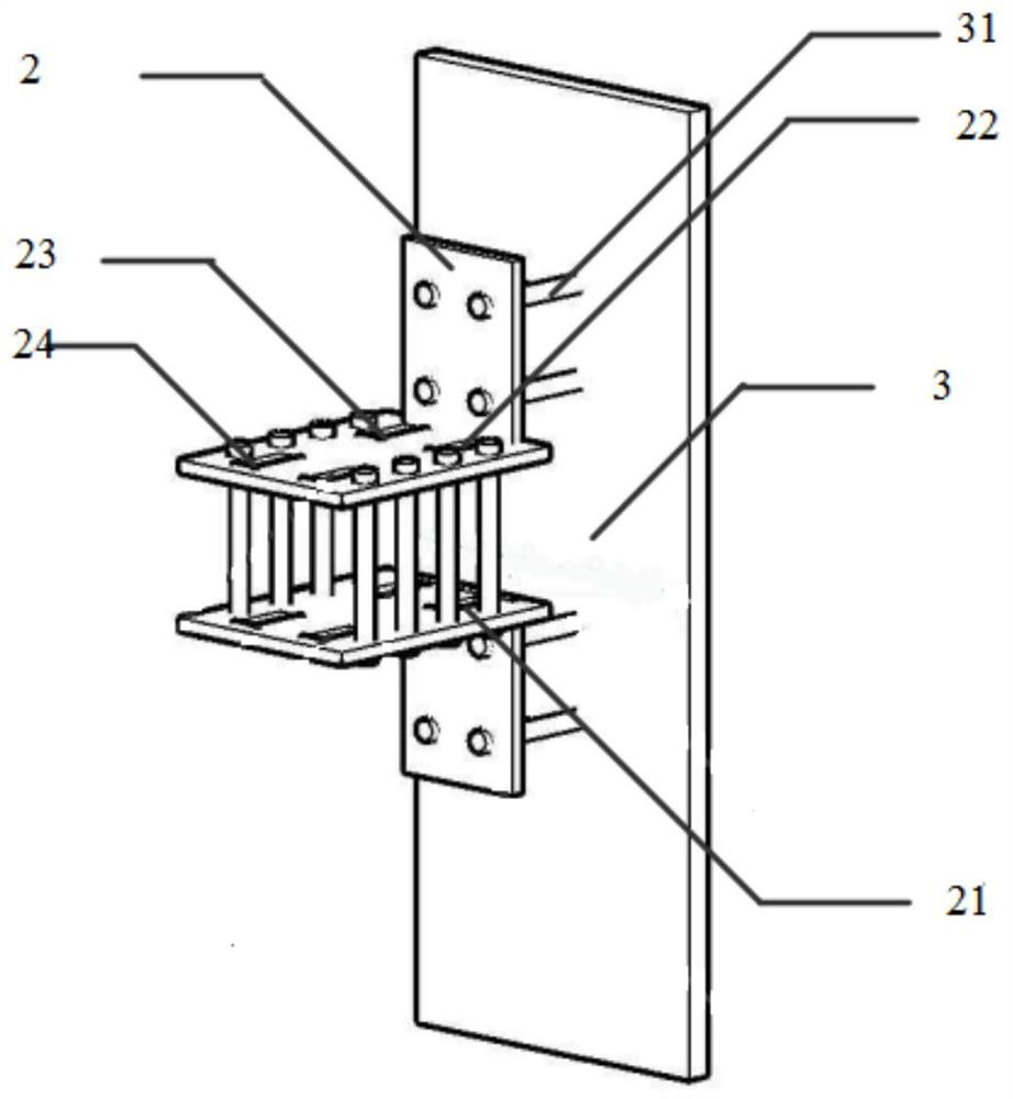 Ancient building wood structure house beam-masonry wall connecting part reinforcing structure and reinforcing method