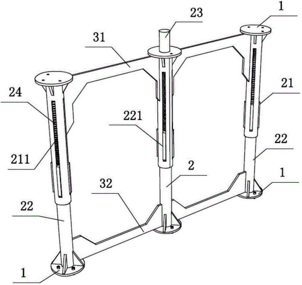 Retractable bracket used for screw propeller open water testing device