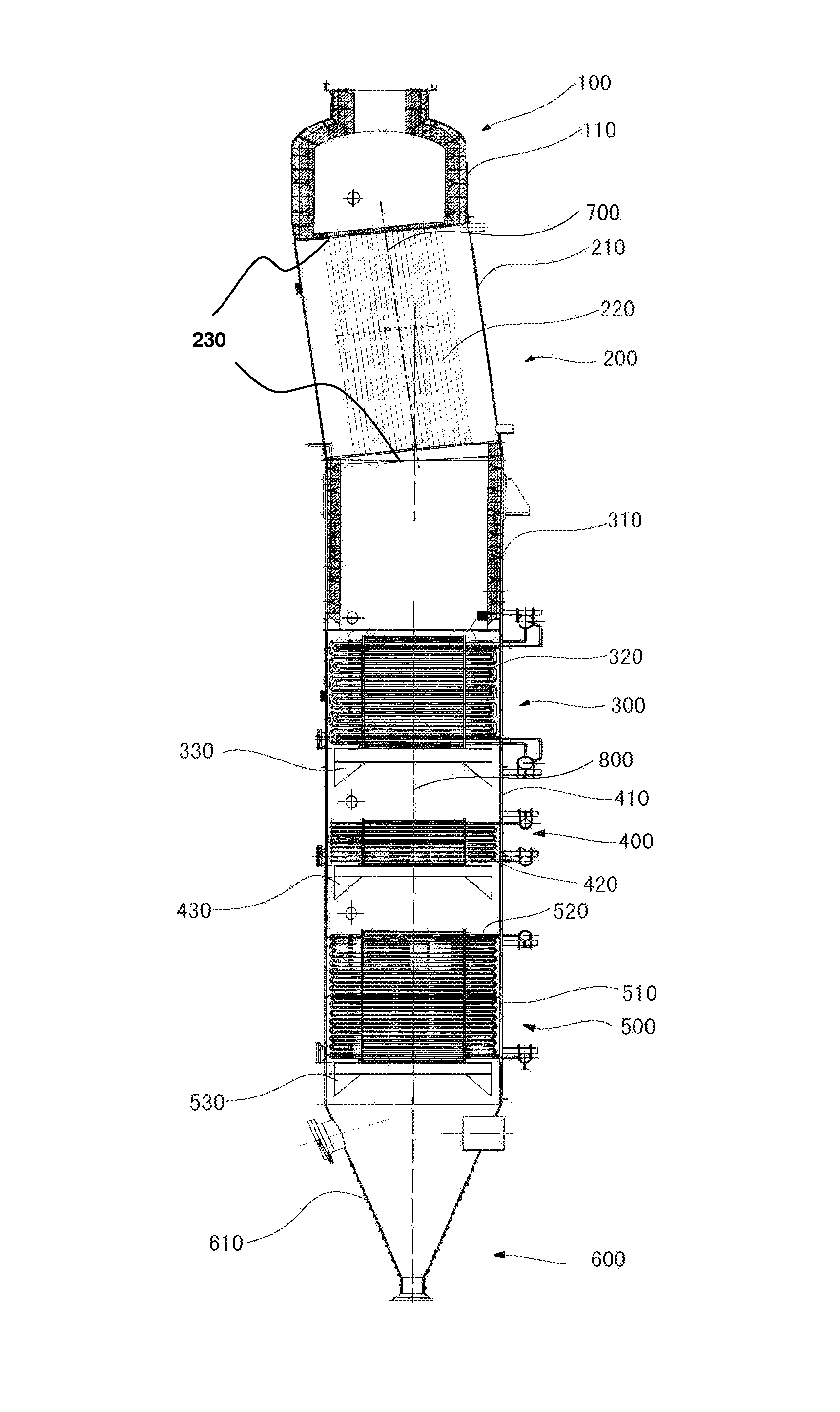 HRSG for fluidized gasification