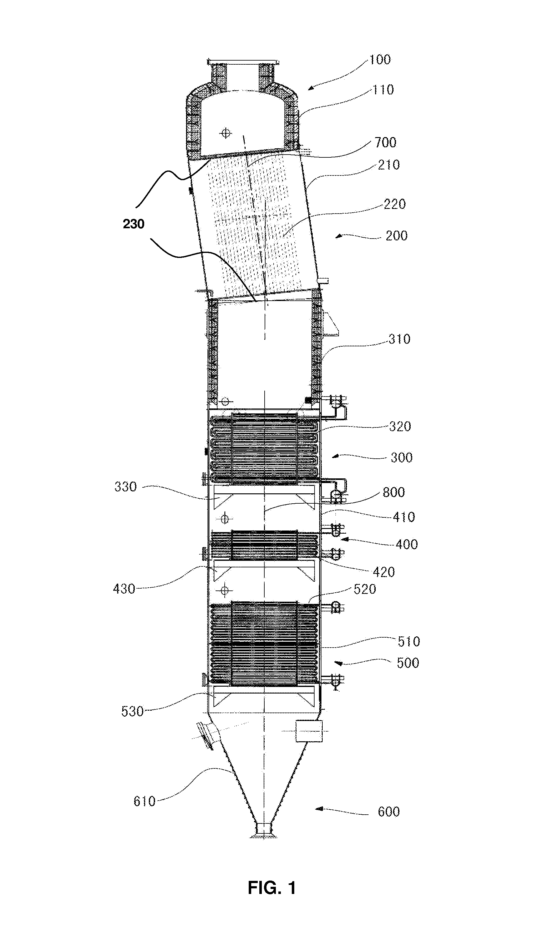 HRSG for fluidized gasification