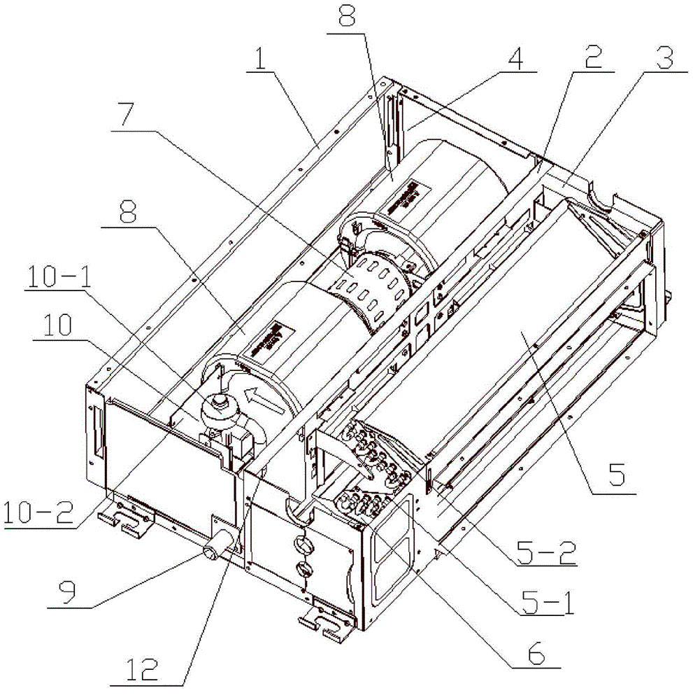 Air duct machine with detachable draining pump located at middle partition board and air conditioner