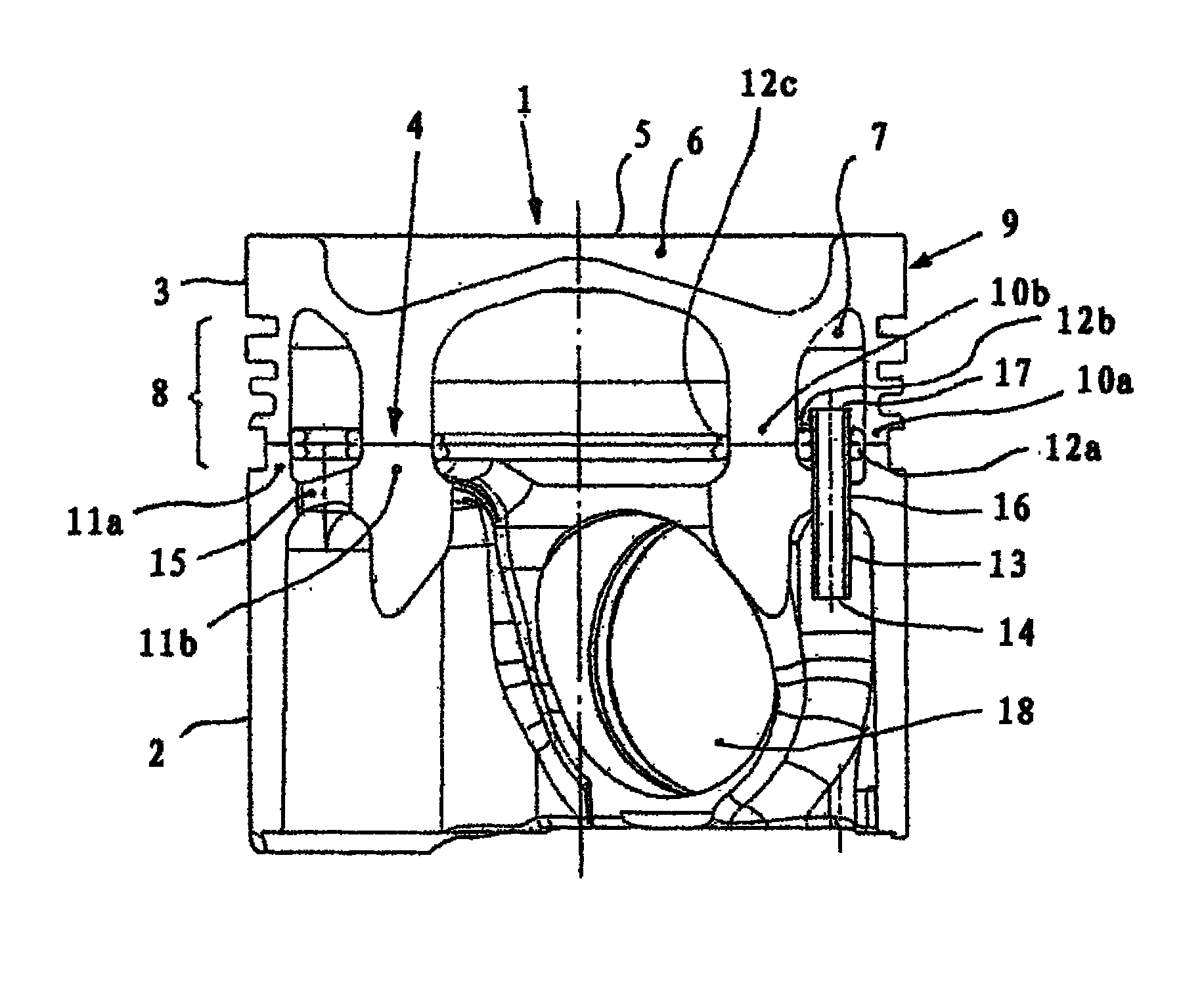 Friction welded steel piston having optimized cooling channel