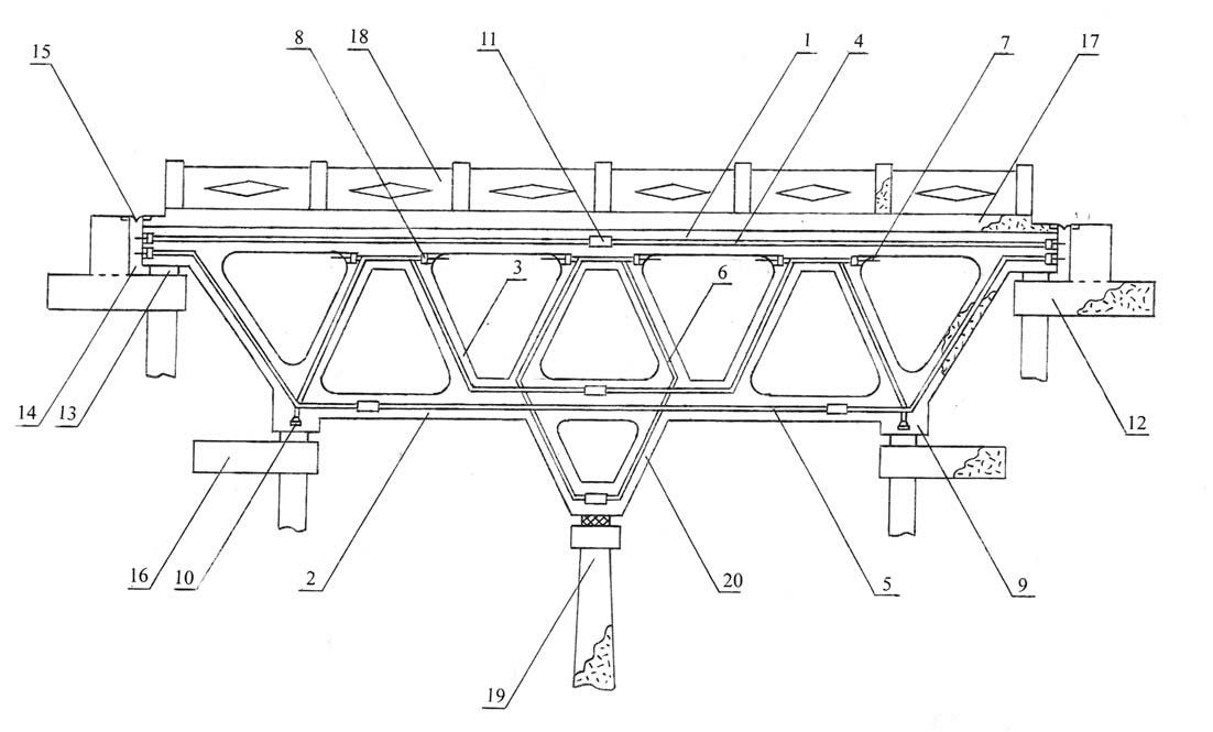 Framed large-span combined pre-stress highway bridge and preparation process thereof