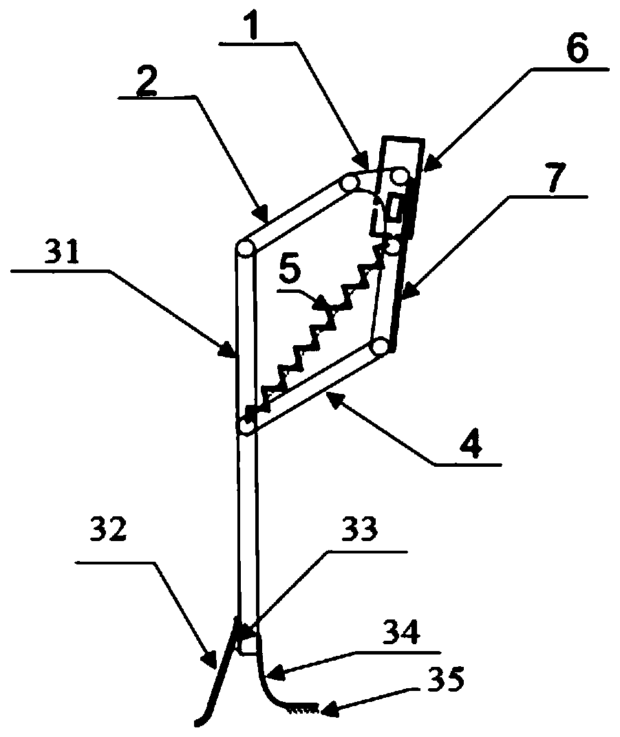 Bionic composite bouncing foot structure applicable to surfaces with different roughness