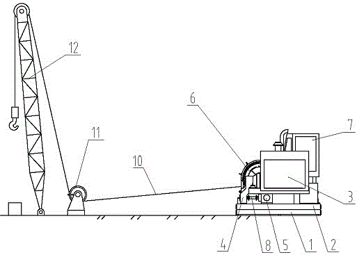 A skid-mounted rotary well drilling machine