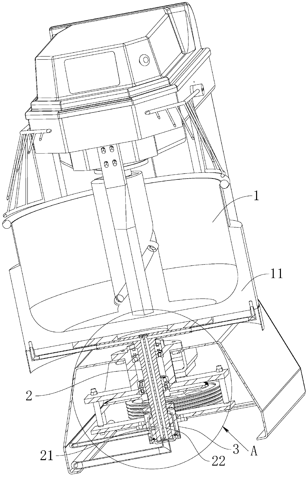 Cooling device of dough mixer and dough mixer including the same