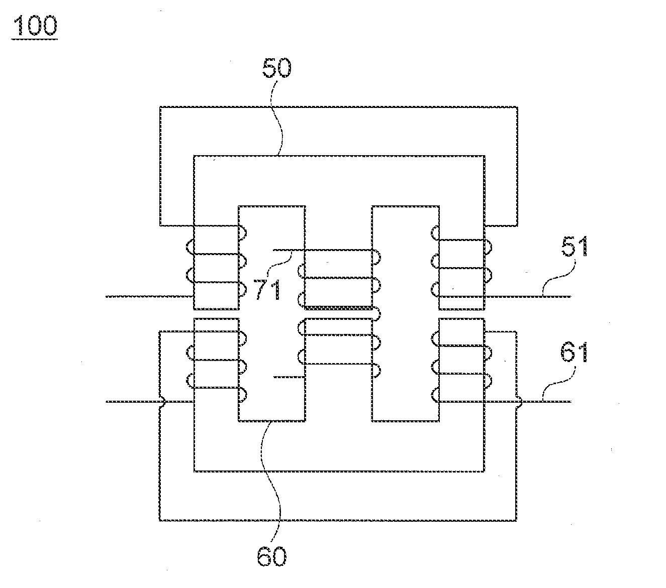 Integrated magnetic circuit and method of reducing magnetic density by shifting phase