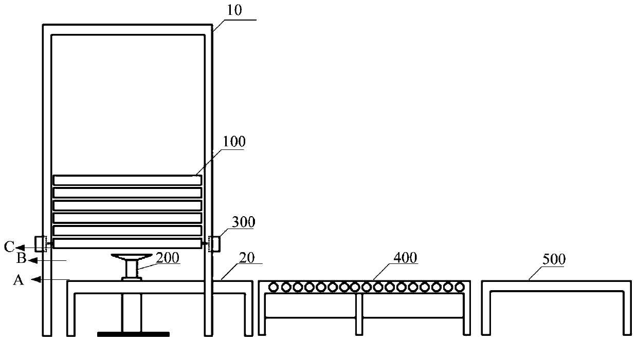 Control method, device and system for stacking tray supply