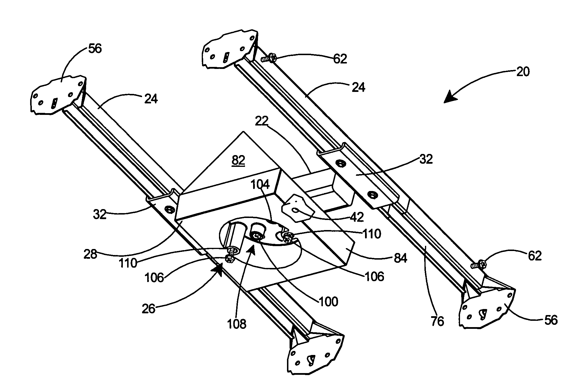 Adjustable bar for cathedral mount ceiling box