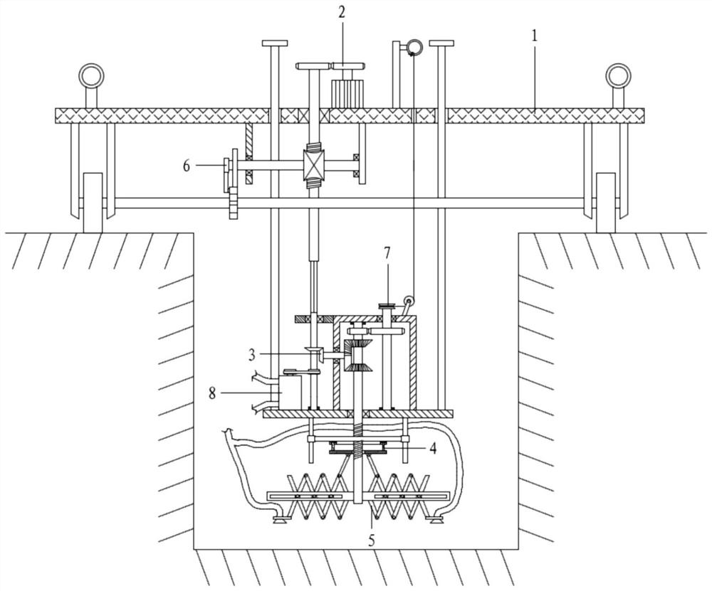 Ditch bottom sludge clearing machine for hydraulic engineering and clearing method