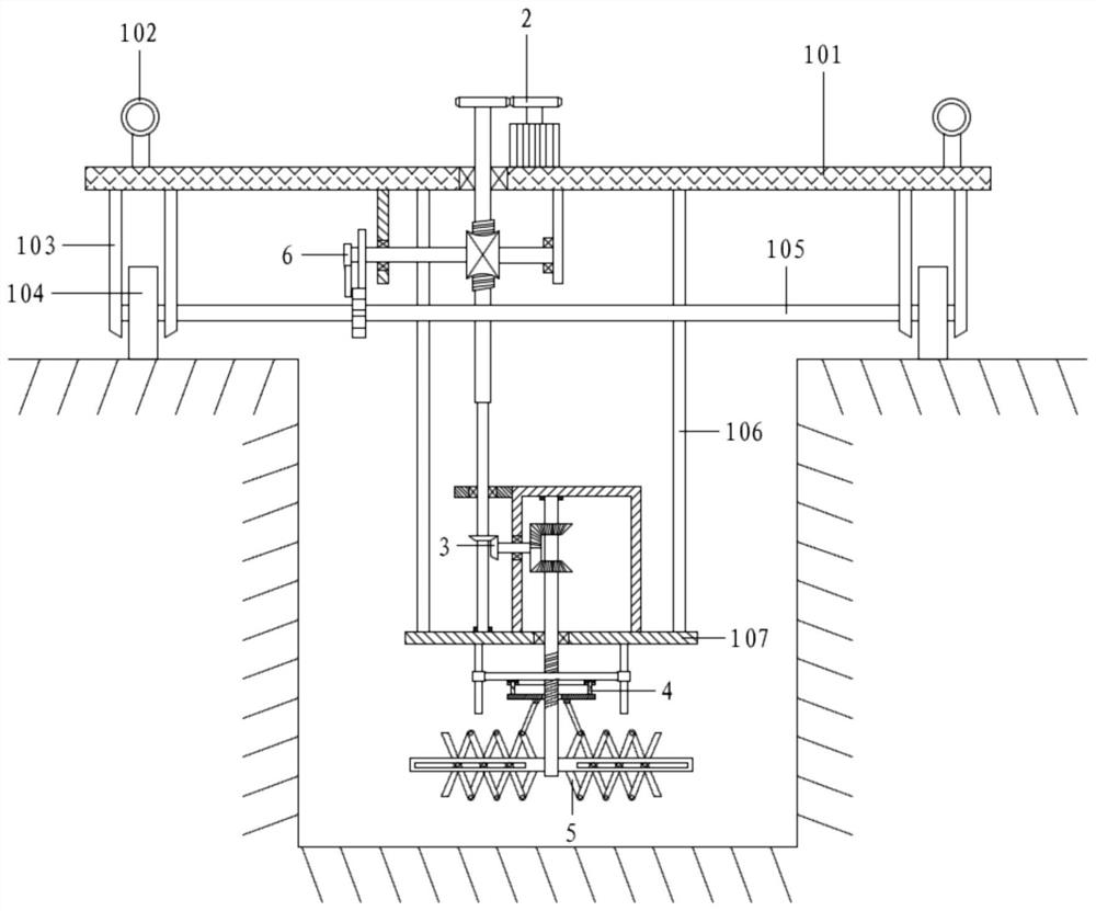 Ditch bottom sludge clearing machine for hydraulic engineering and clearing method