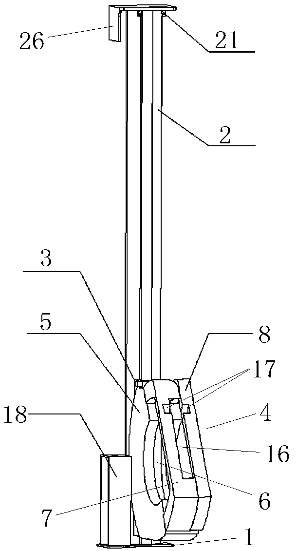 Vertical self-angle-adjustment automatic parking device and working method thereof