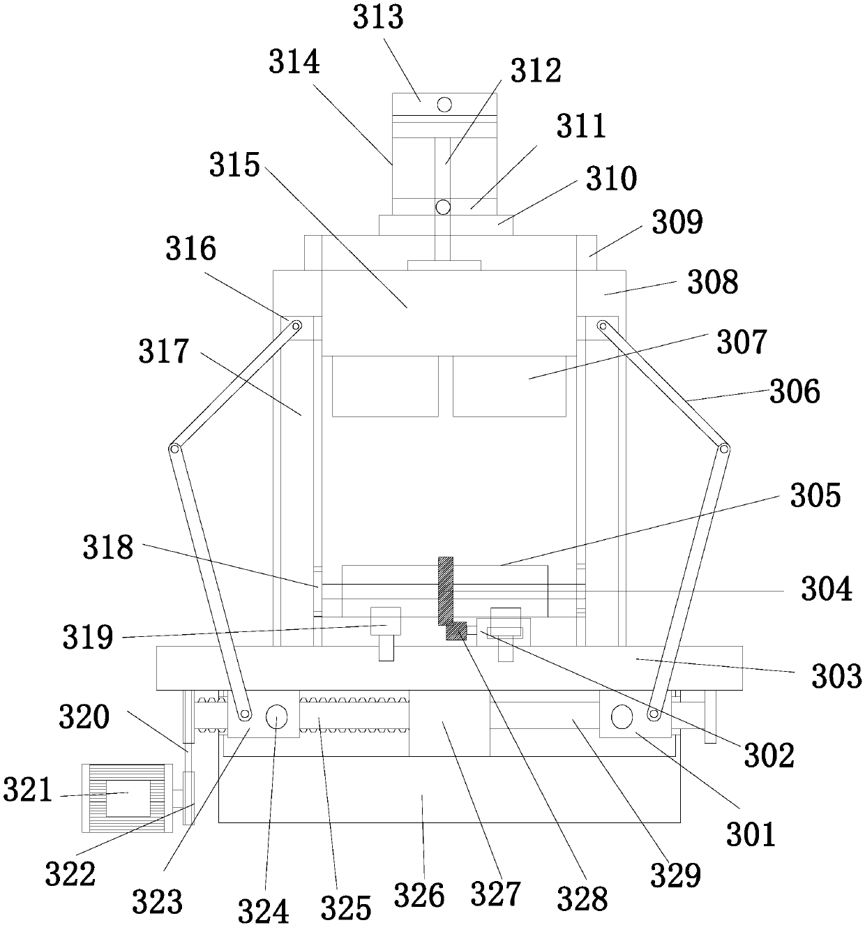 A suitcase high-efficiency shaping device for suitcase making