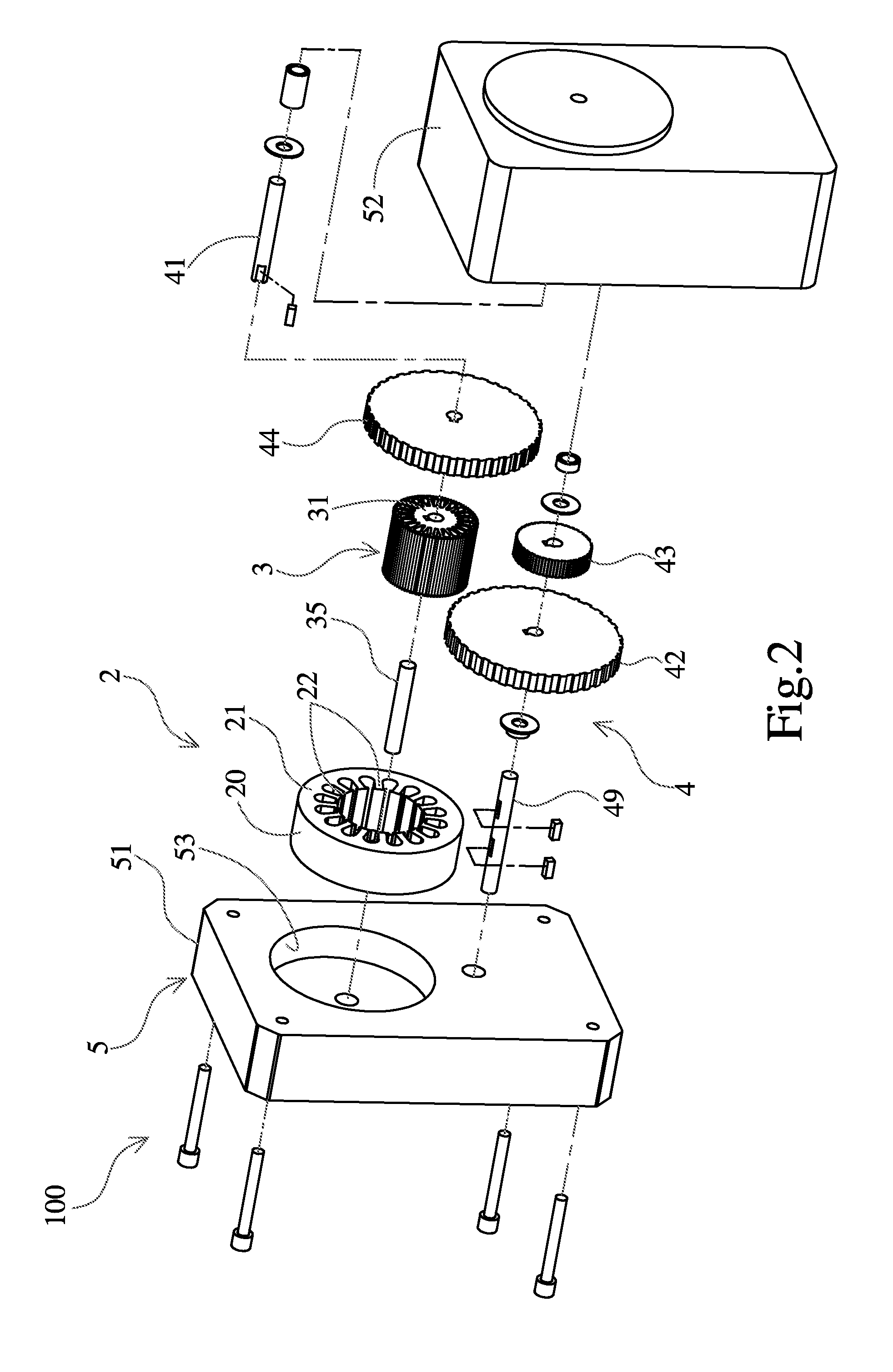 Ac motor with reduction mechanism