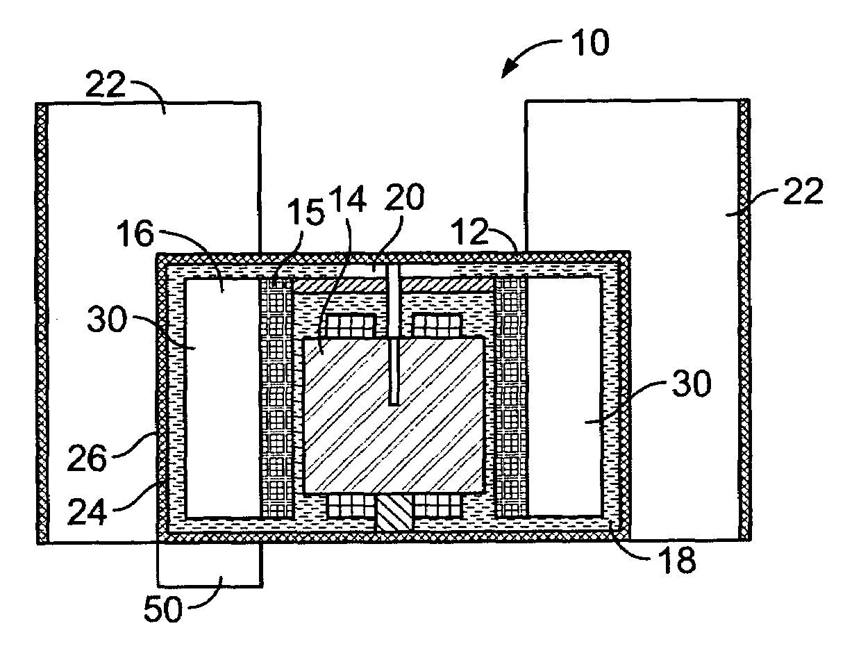 Integrated liquid cooling device with immersed electronic components