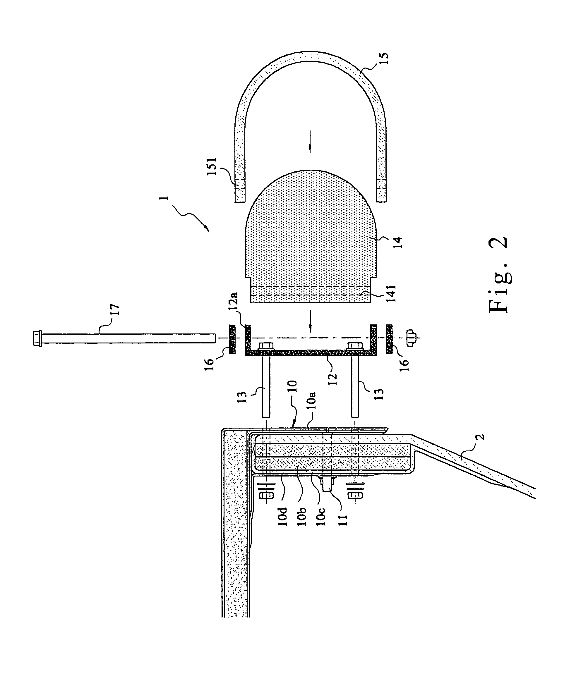 Structure for fastening shipboard-protecting fender