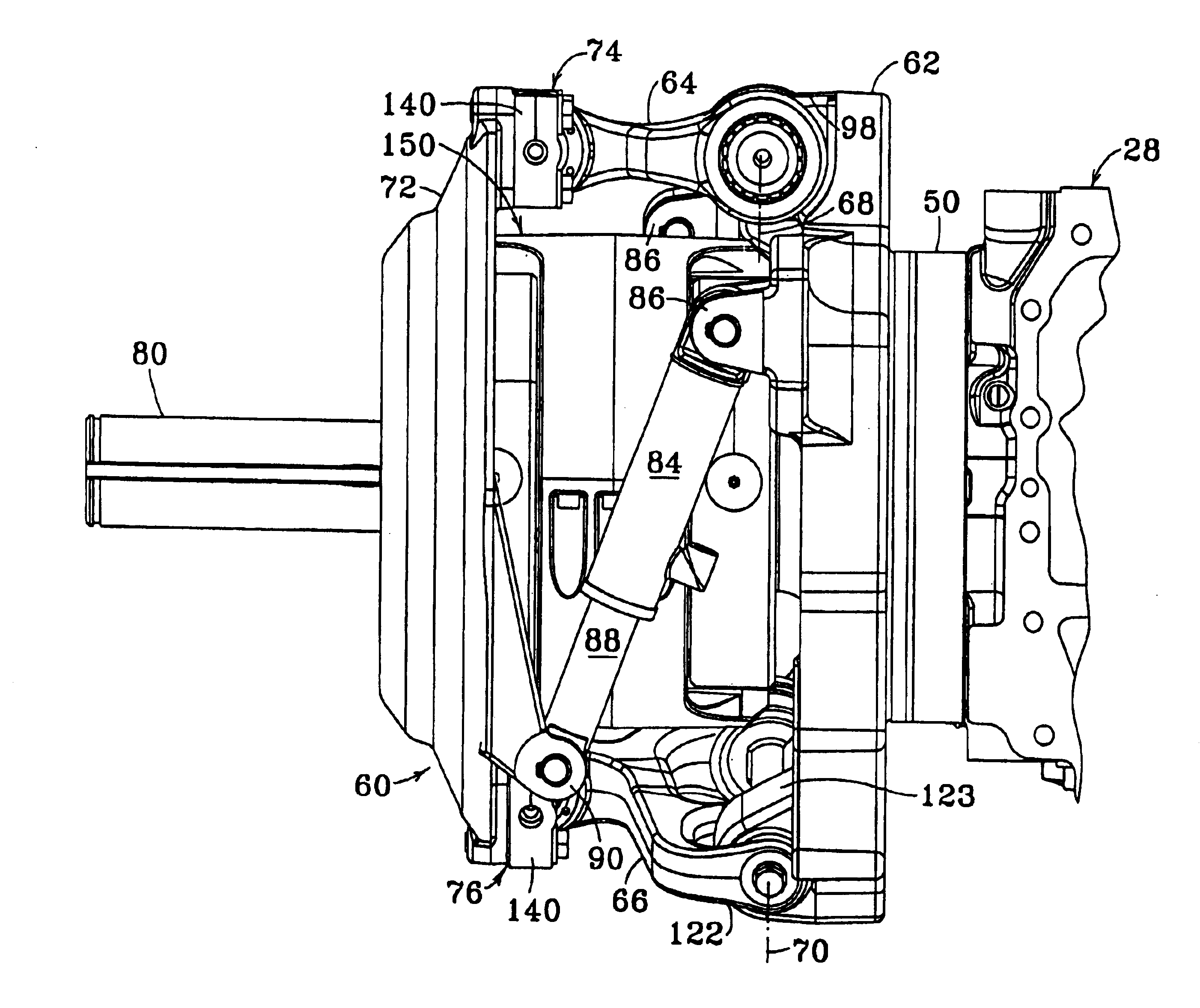 Suspended drive axle and agricultural tractor with same