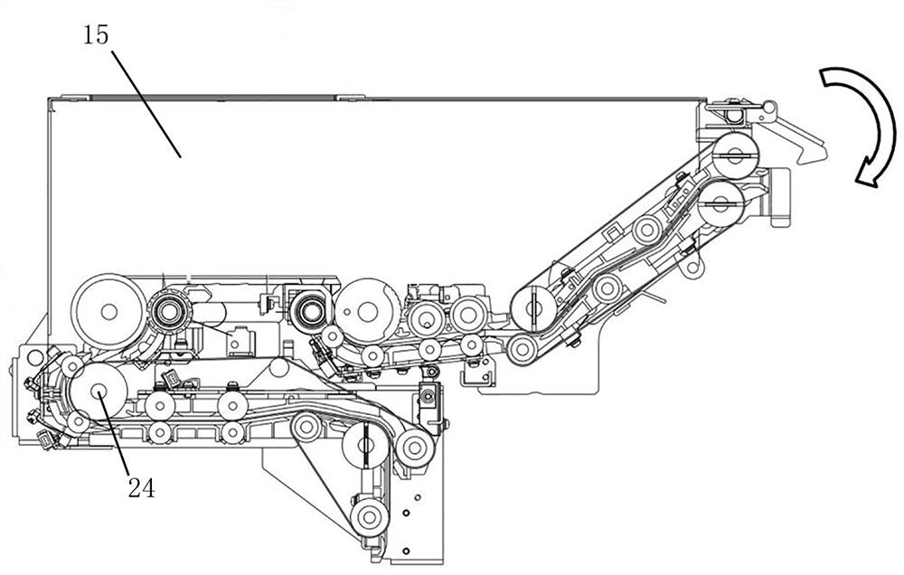 A banknote turning channel structure