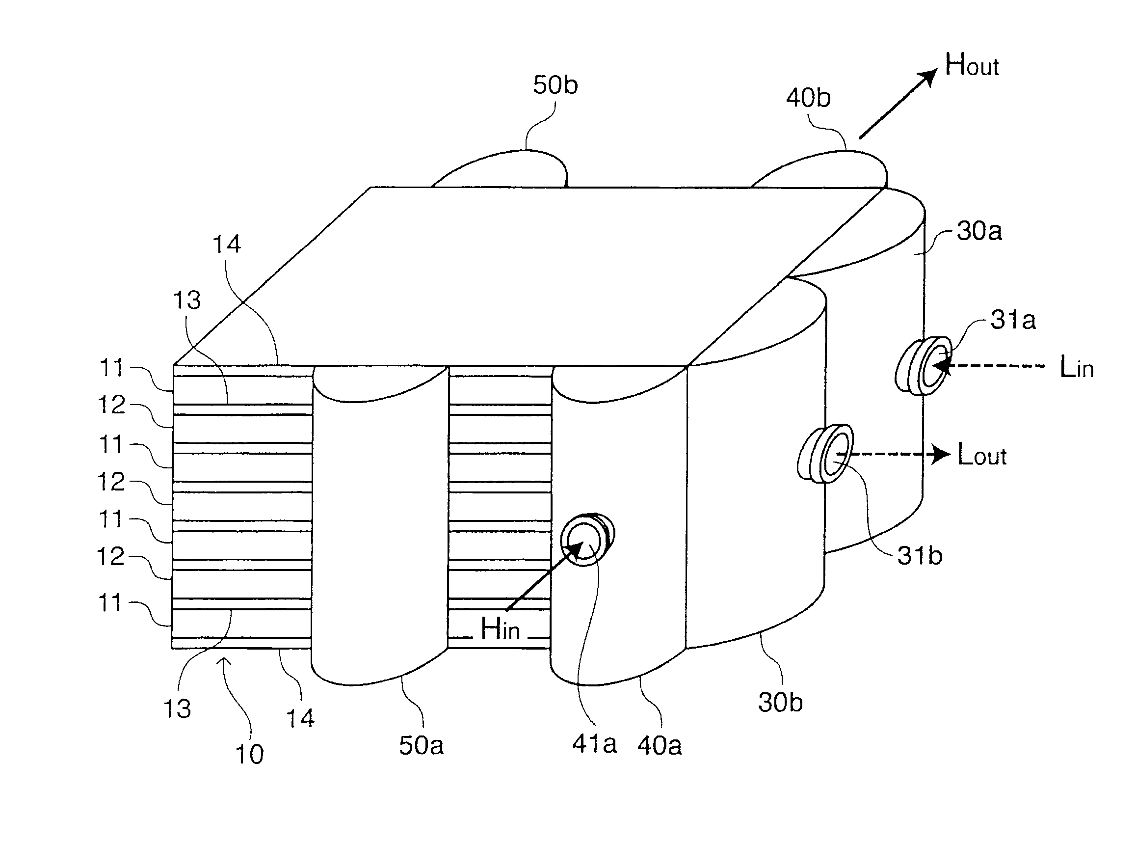 Stack type heat exchanger