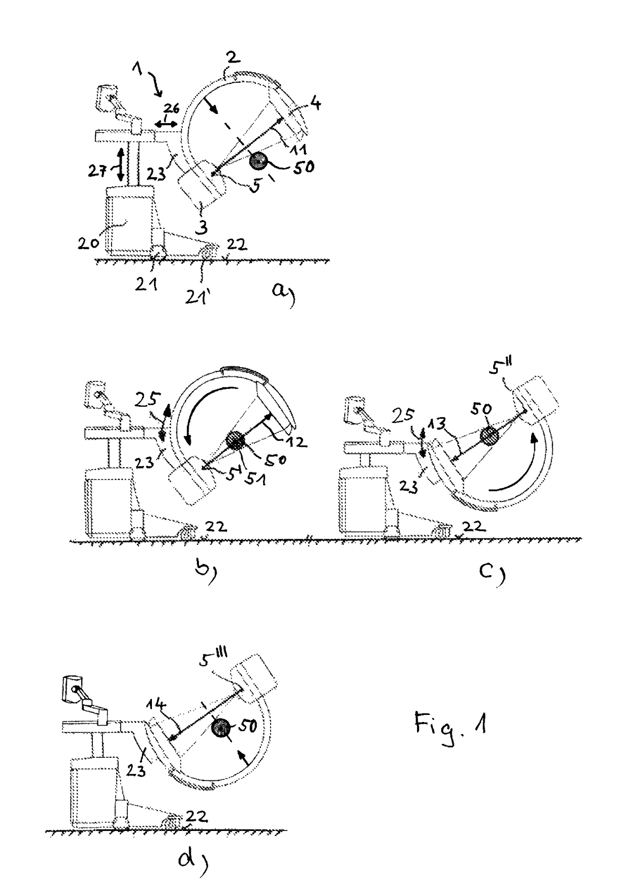 Method for recording a complete projection data set in the central layer for CT reconstruction using a C-arm X-ray apparatus with a limited rotation range