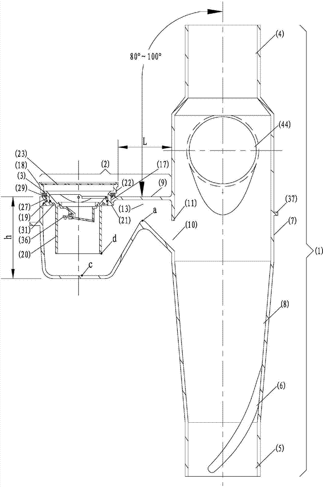 Spiral-flow type drainage converging device for building