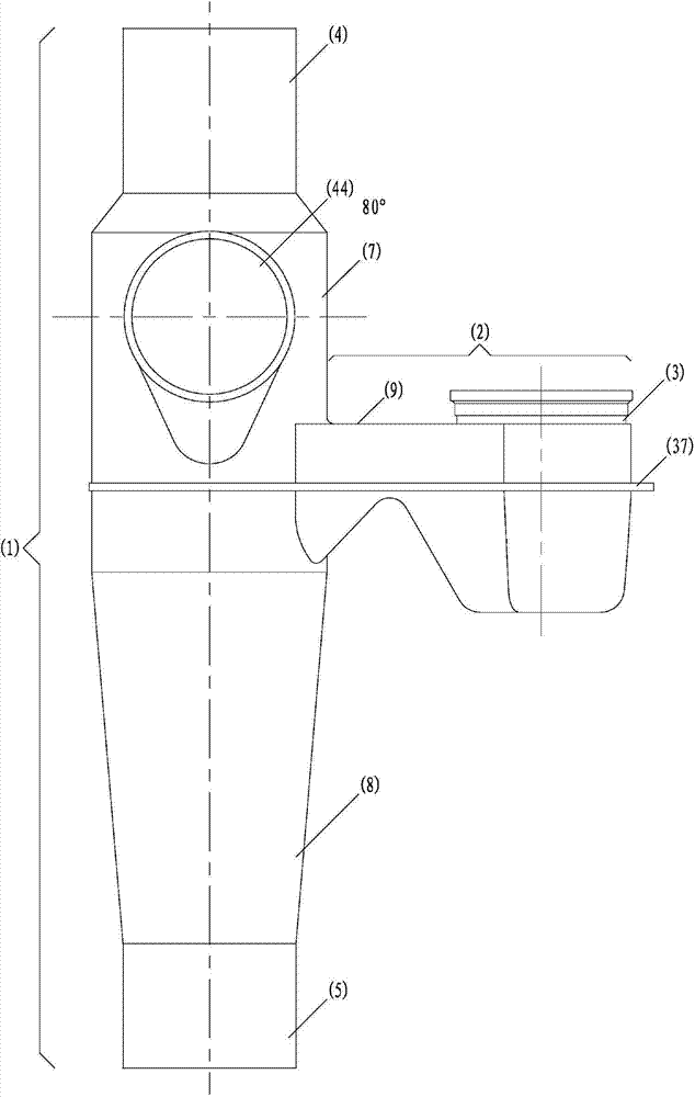 Spiral-flow type drainage converging device for building