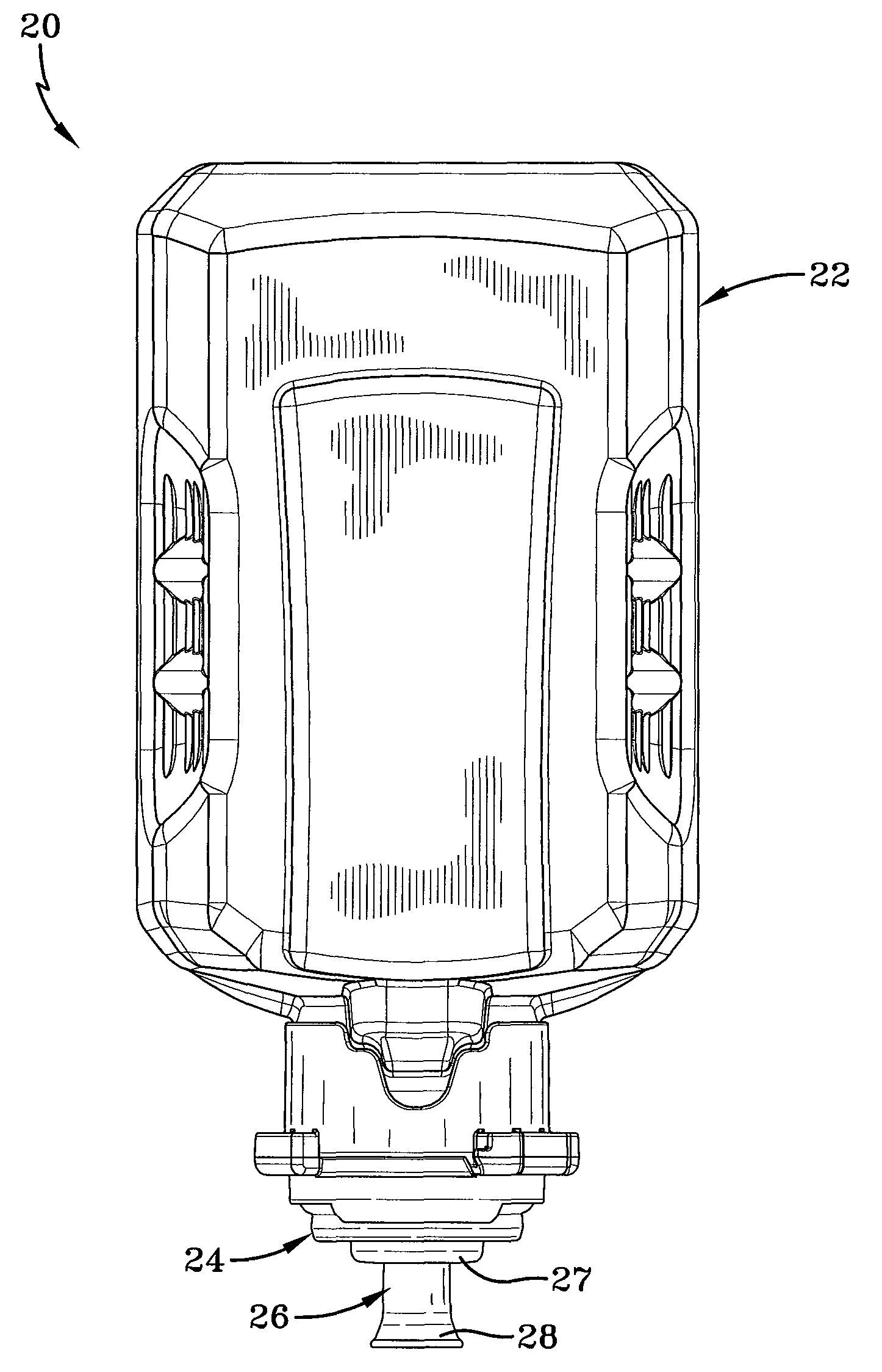 Pump having a flexible mechanism for engagement with a dispenser