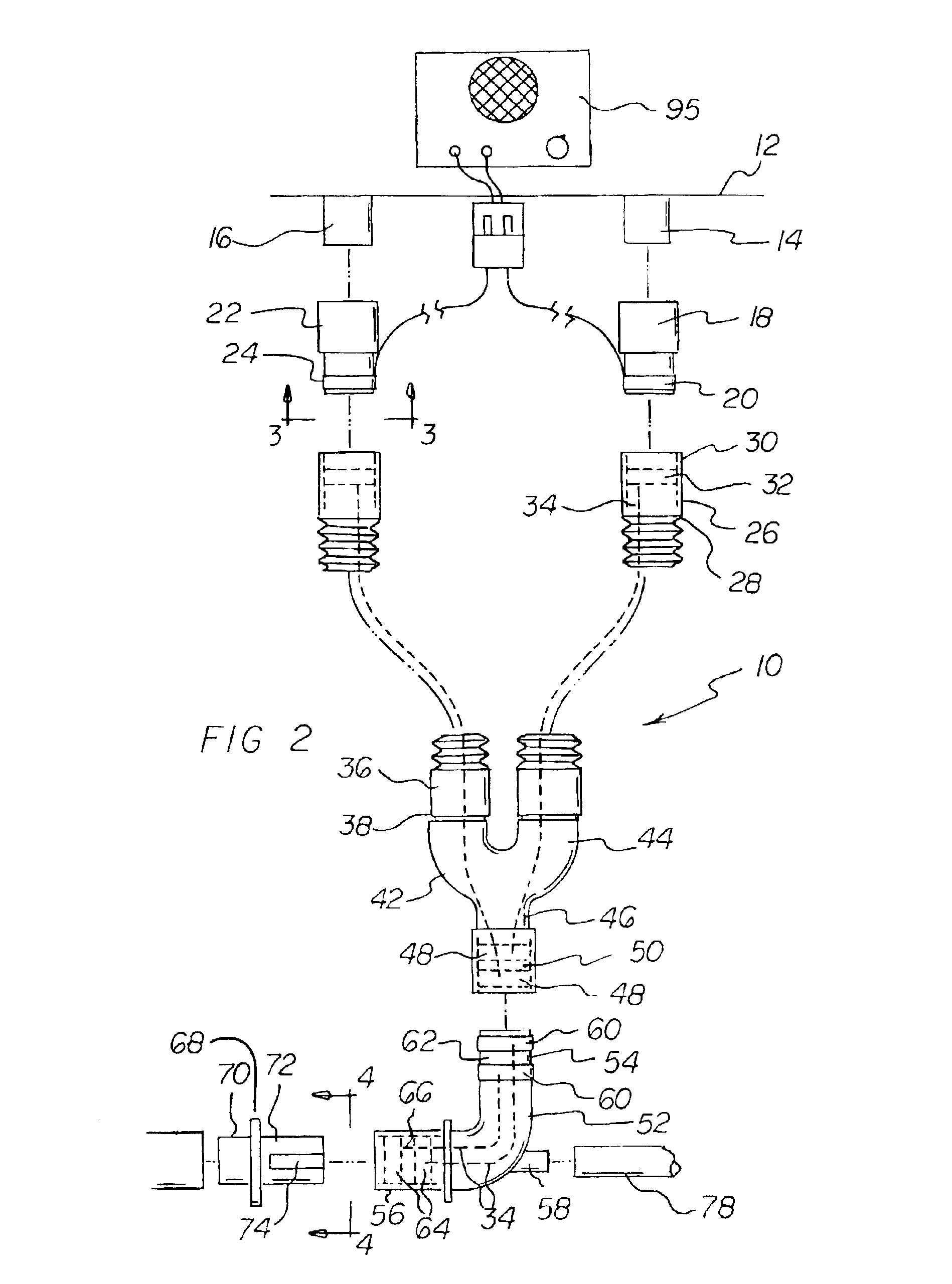 Breathing circuit disconnect warning system and method for using a disconnect system