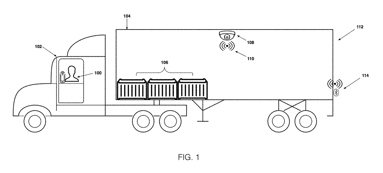 Portable electronic wireless lock for efficiently managing and assuring the safety, quality and security of goods stored within a truck, tractor or trailer transported via a roadway