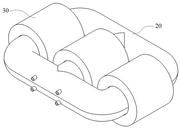 Transformer with amorphous iron core with circular section and protective box