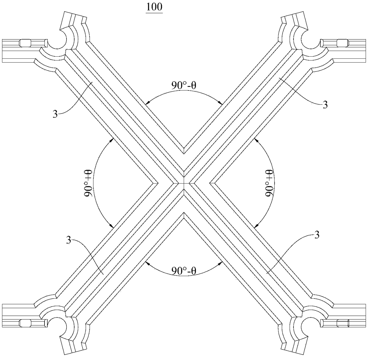 Steel bar fixture, concrete tower and concrete structure construction method