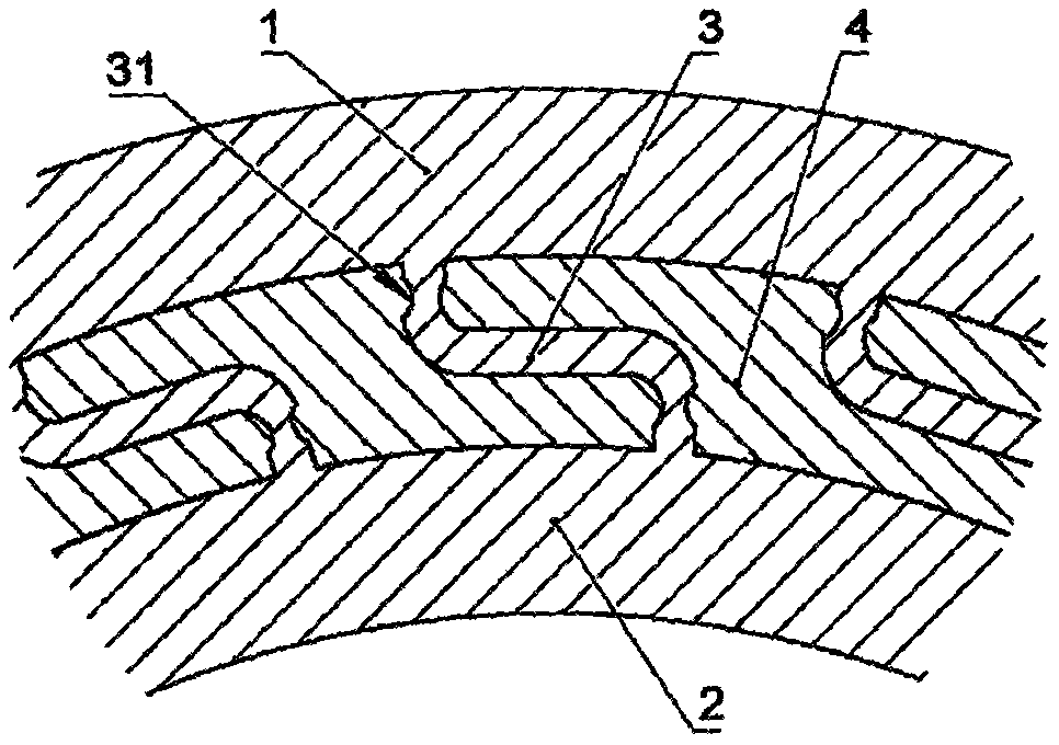 Magnetic suspension rotor falling radial protection device