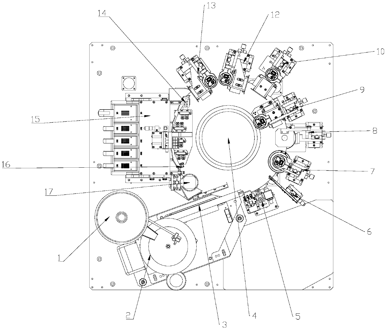 Six-face visual inspection and material discharging sorting mechanism