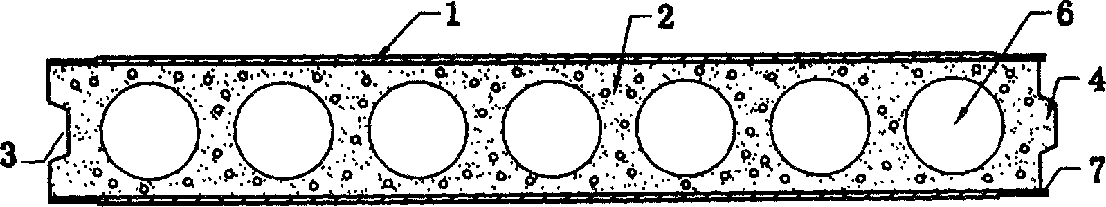 Fiber reinforcement battened composite porous light partition plate and production process thereof