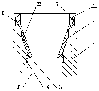 Solid motor nozzle blank assembly, production method thereof and mold for use