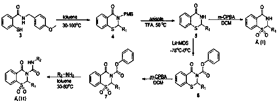 1,3-benzothiazinone compound as well as synthesis method and application thereof